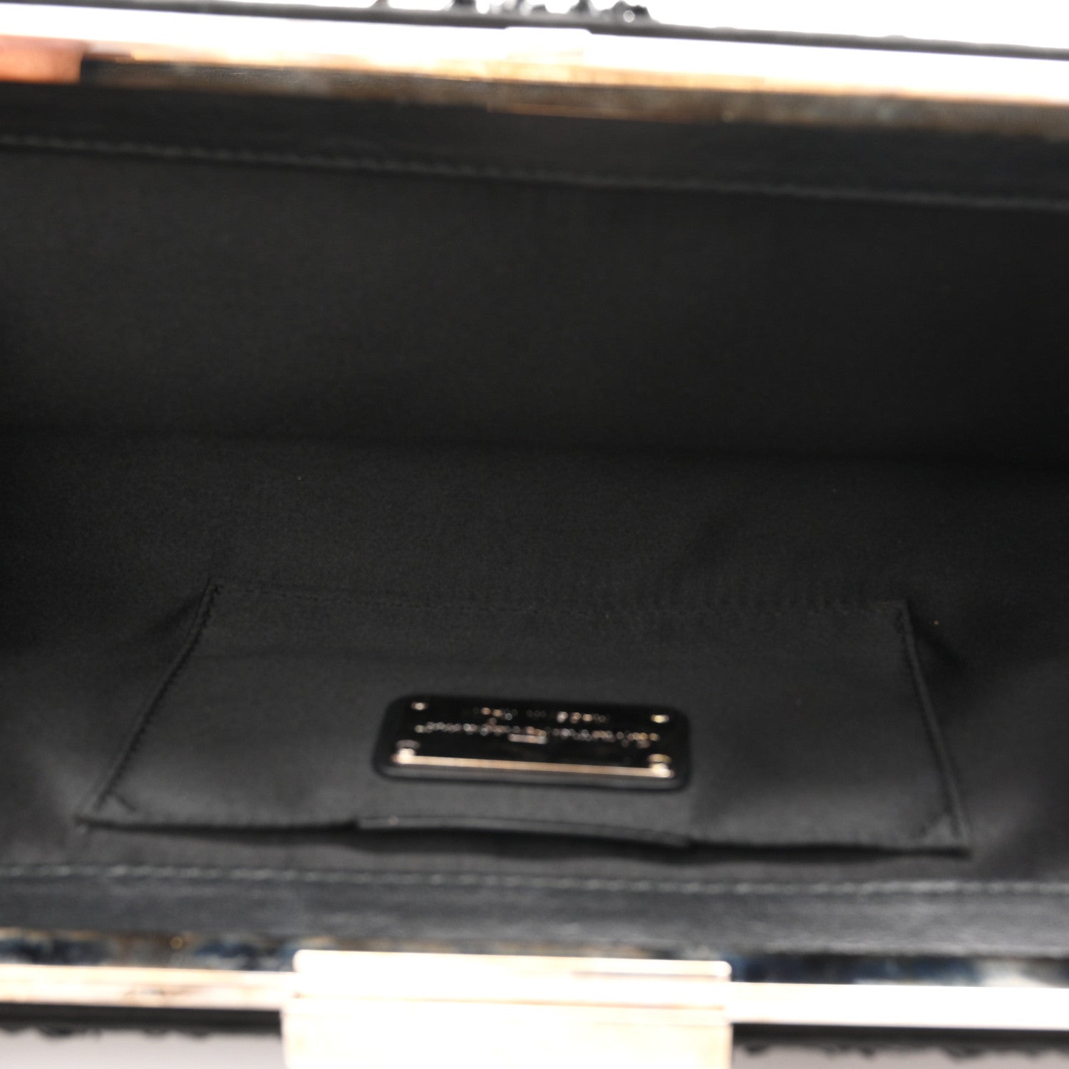 Salvatore Ferragamo Satin Sequin Kameron Clutch Black 5 of 11