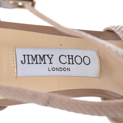 Jimmy Choo JIMMY CHOO Textured Patent Emily 85 Sandals 40.5 Ballet Pink 9 of 10