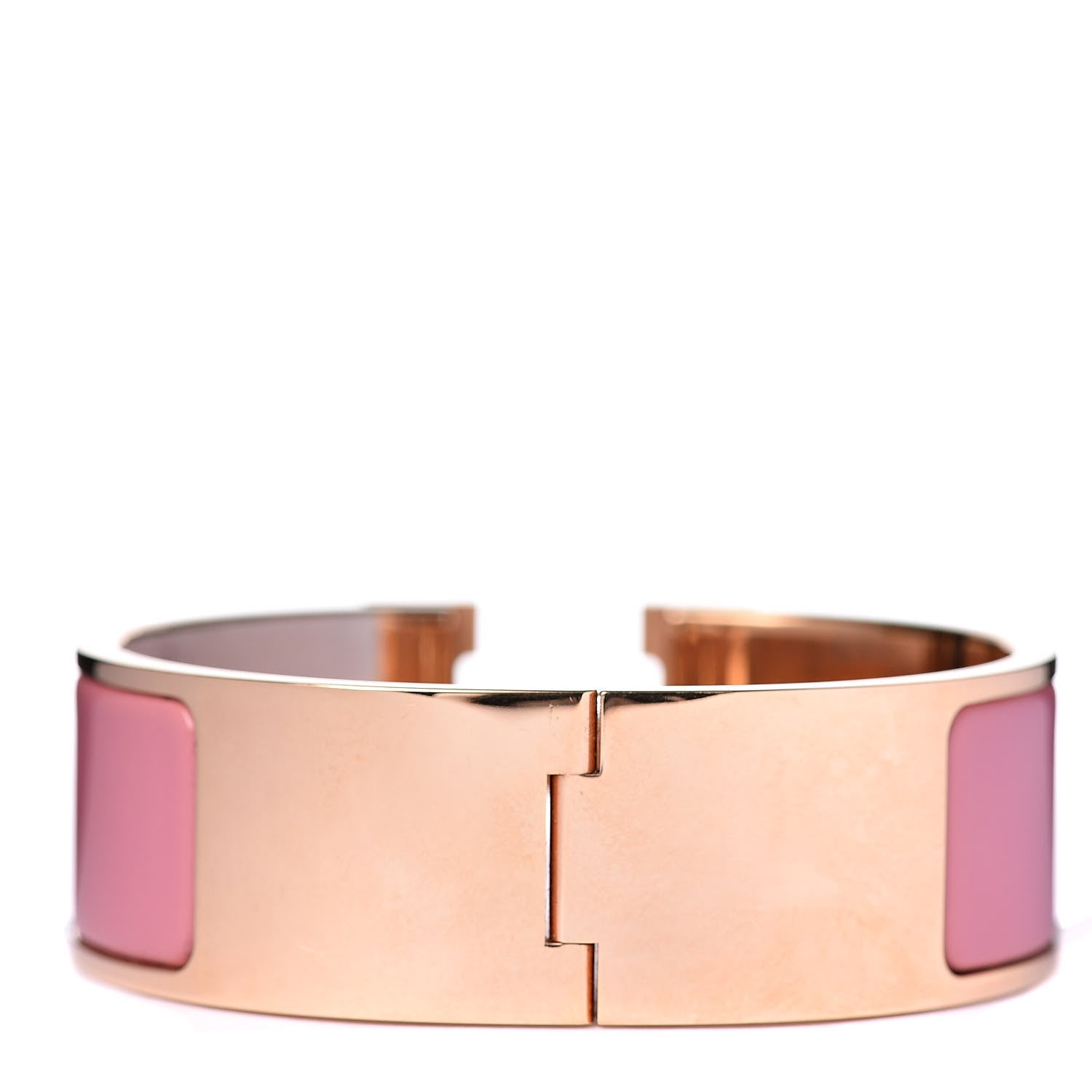 Hermes Enamel Wide Clic Clac H Bracelet PM Rose Velours 3 of 6