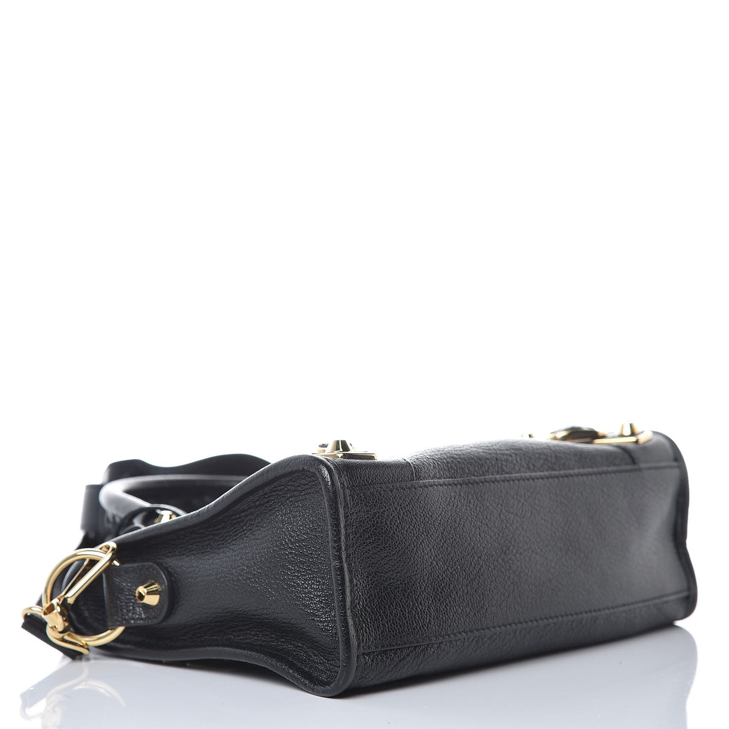 Chevre Gold Metallic Edge Hardware Mini City Black