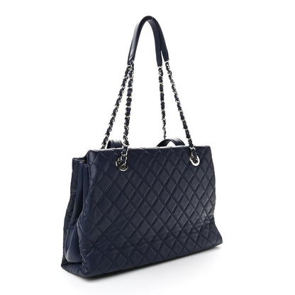 Chanel Lambskin Quilted By 3 Shopping Tote Navy 3 of 10