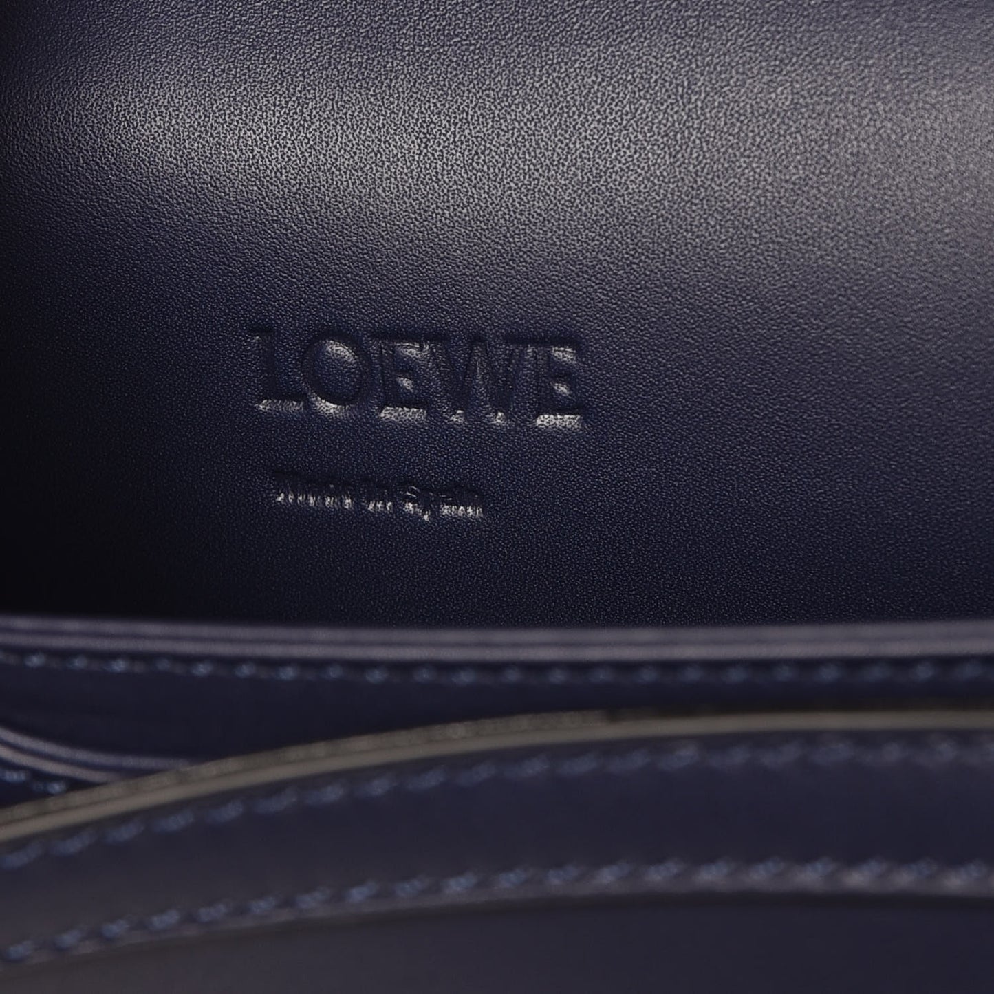 Calfskin Stitches Barcelona Shoulder Bag Blue