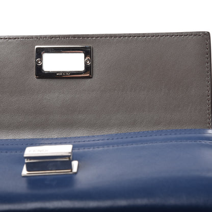 Fendi Vitello Century Bi-Color Peekaboo Continental Wallet Blue Carbone 8 of 11