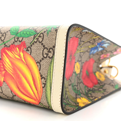 Gucci GG Supreme Monogram Flora Textured Calfskin Small Padlock Tote Beige Ebony Multicolor Mystic White 10 of 12