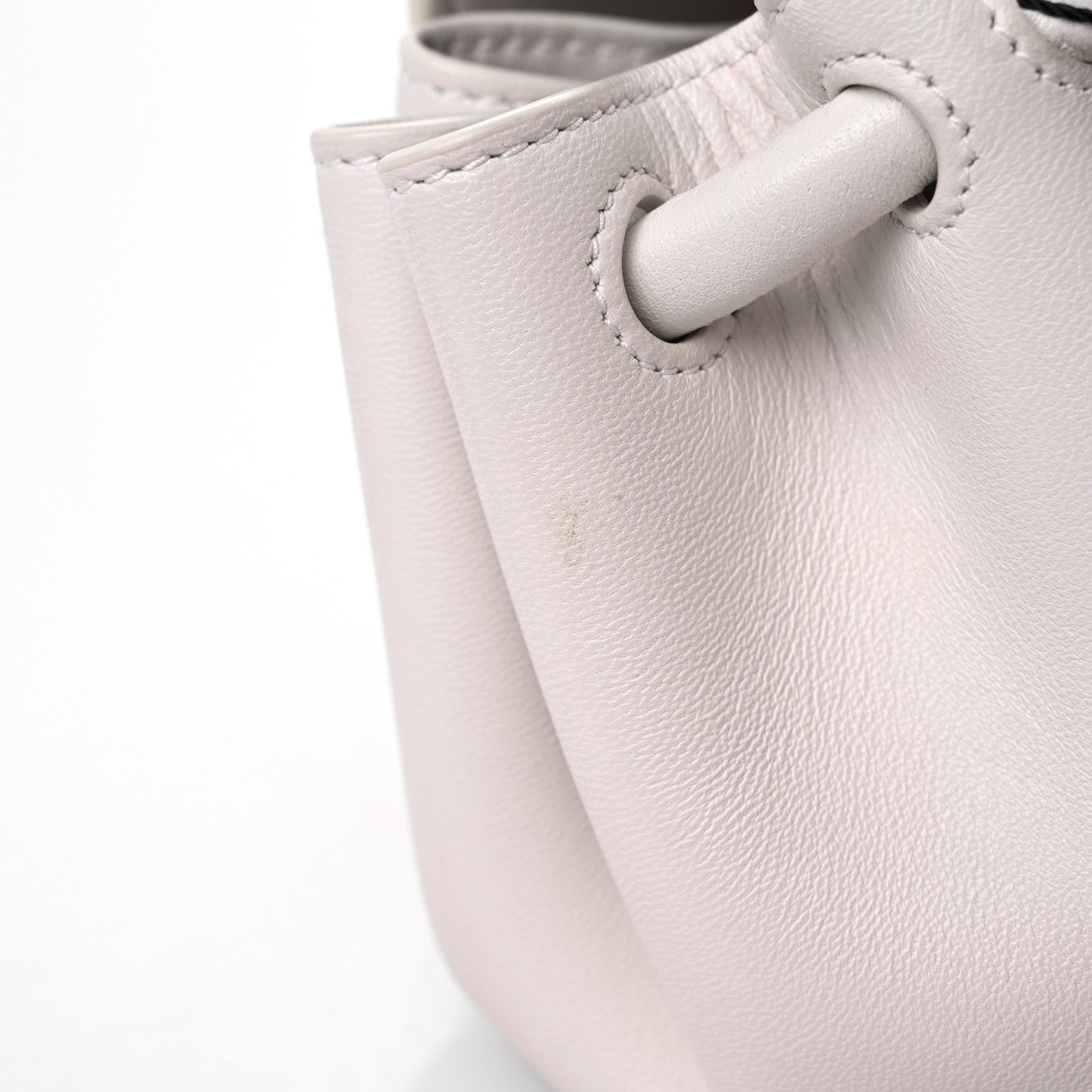 Lambskin Small Beak Triangle Flap Shoulder Bag Chalk