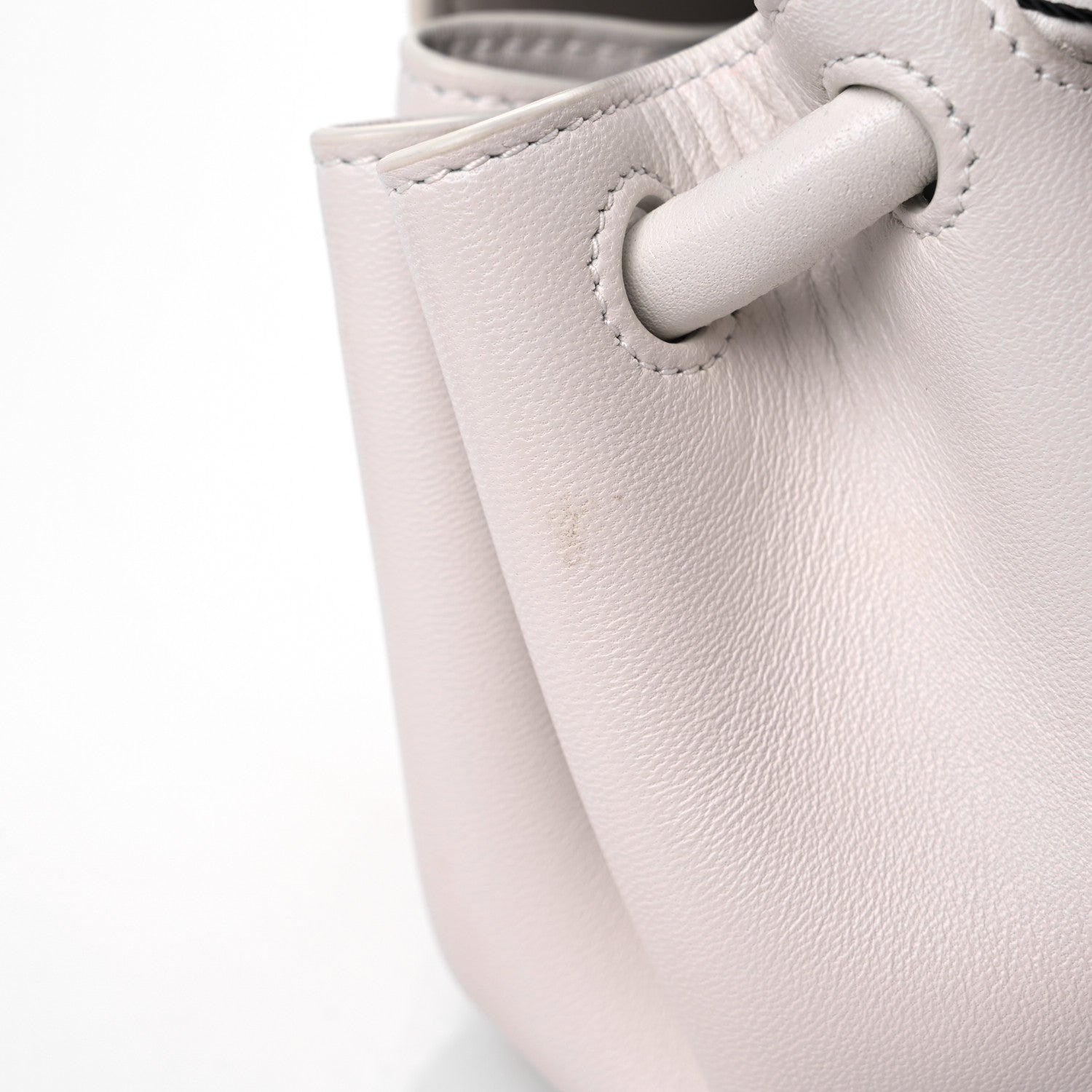 Bottega Veneta Lambskin Small Beak Triangle Flap Shoulder Bag Chalk 11 of 11
