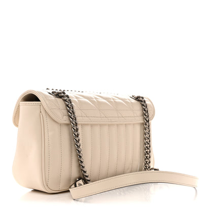 Gucci Calfskin Matelasse Aria Small GG Marmont Shoulder Bag Mystic White 3 of 12