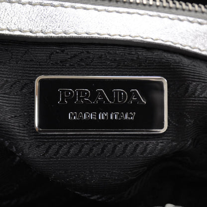 Prada Nappa Dressy Gaufre Messenger Silver 7 of 9