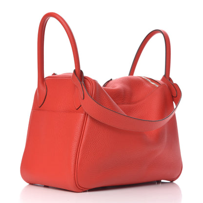 Hermes Taurillon Clemence Lindy 30 Rouge Tomate 3 of 14