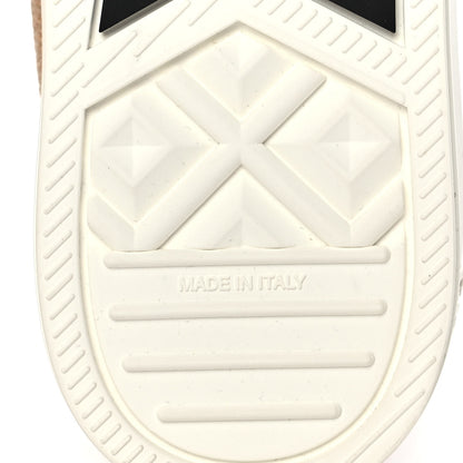 Christian Dior Jute Canvas Embroidered Motif High Top Sneakers 34.5 Beige 6 of 8