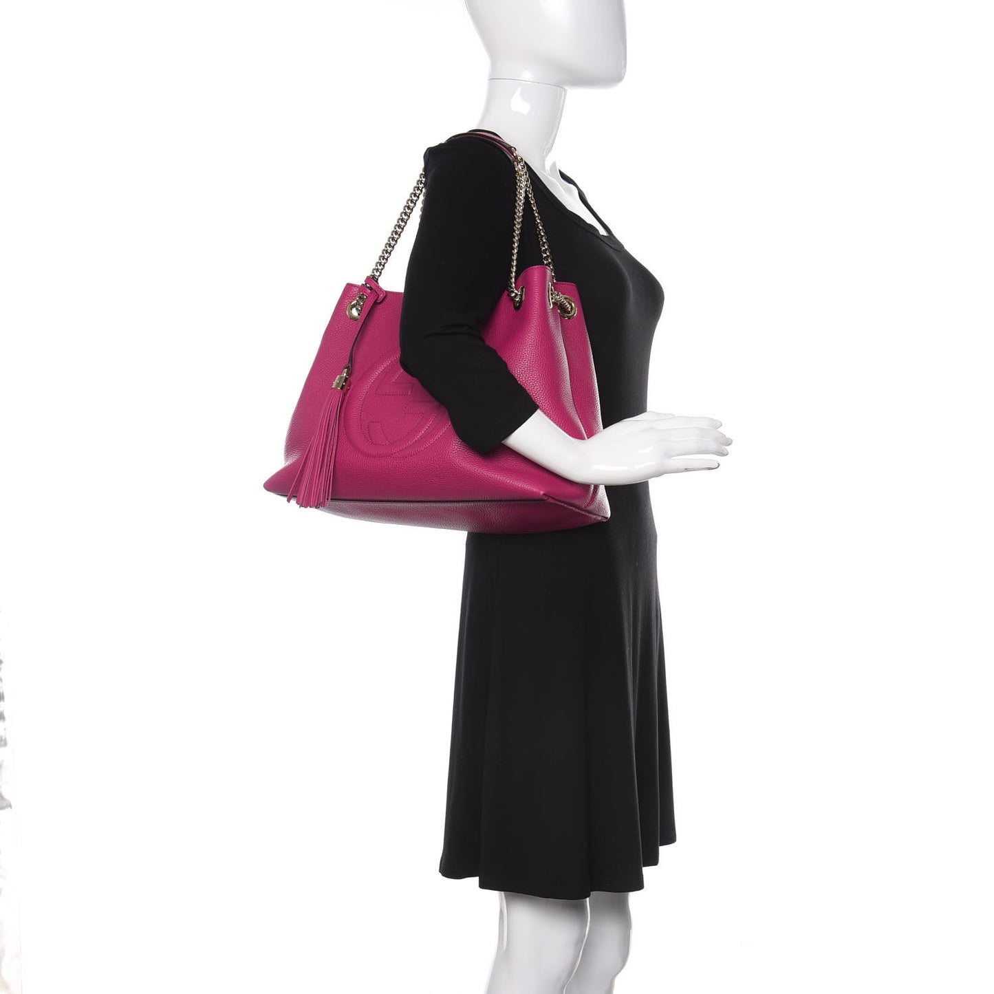 Cellarius Calfskin Medium Soho Chain Shoulder Bag Bright Bouganville