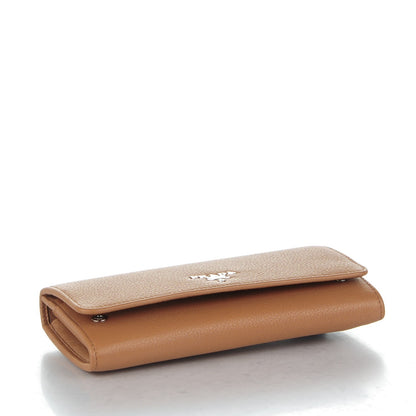 Prada Vitello Phenix Continental Flap Wallet Caramel 4 of 8