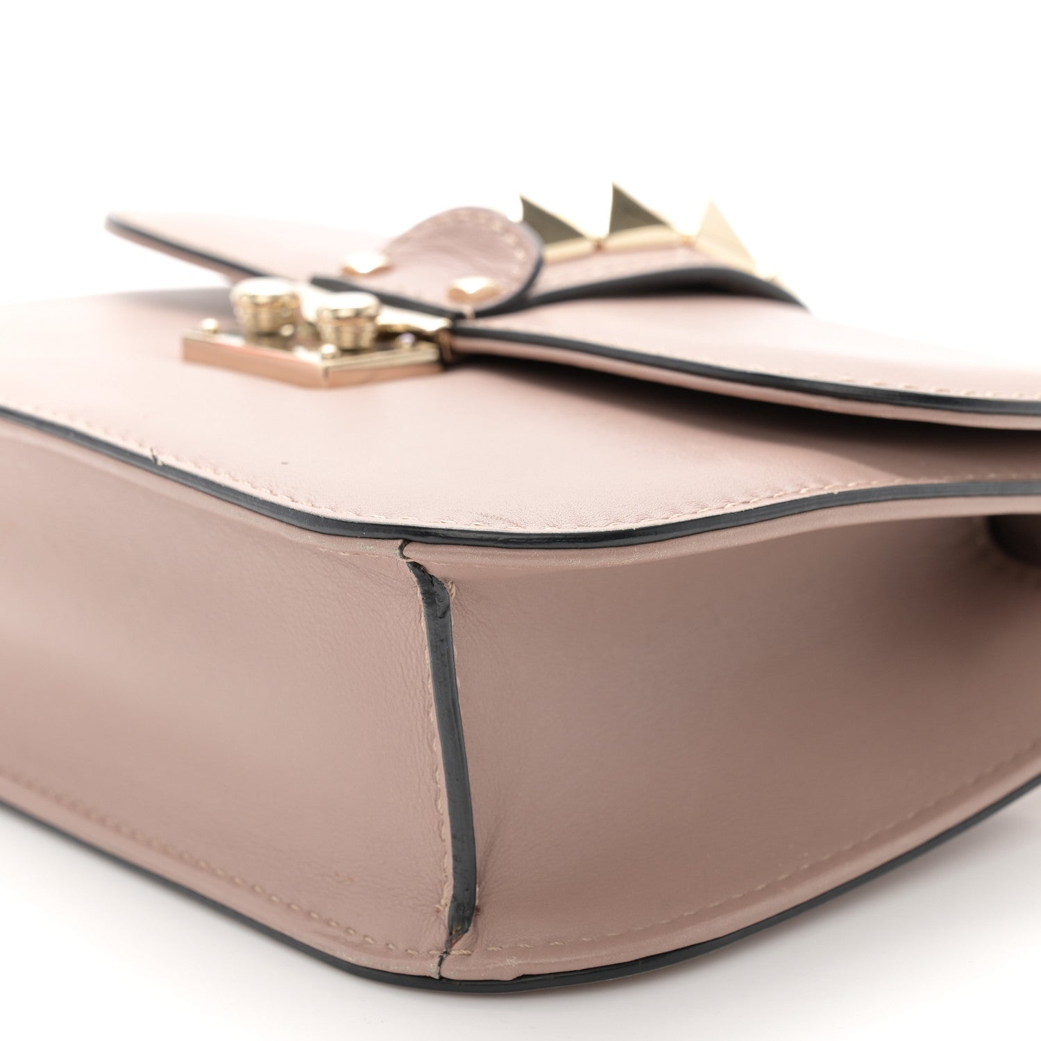 Valentino Garavani Vitello Small Glam Lock Rockstud Flap Poudre 9 of 10
