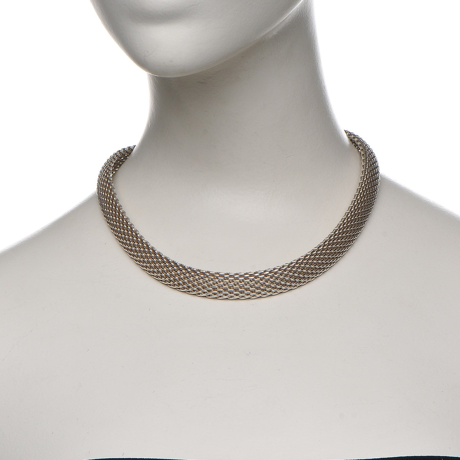 Tiffany Sterling Silver Somerset Mesh Necklace 2 of 6