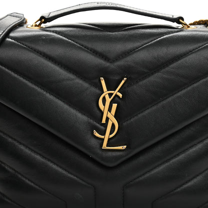 Saint Laurent Calfskin Y Quilted Monogram Small Loulou Chain Satchel Black 10 of 13