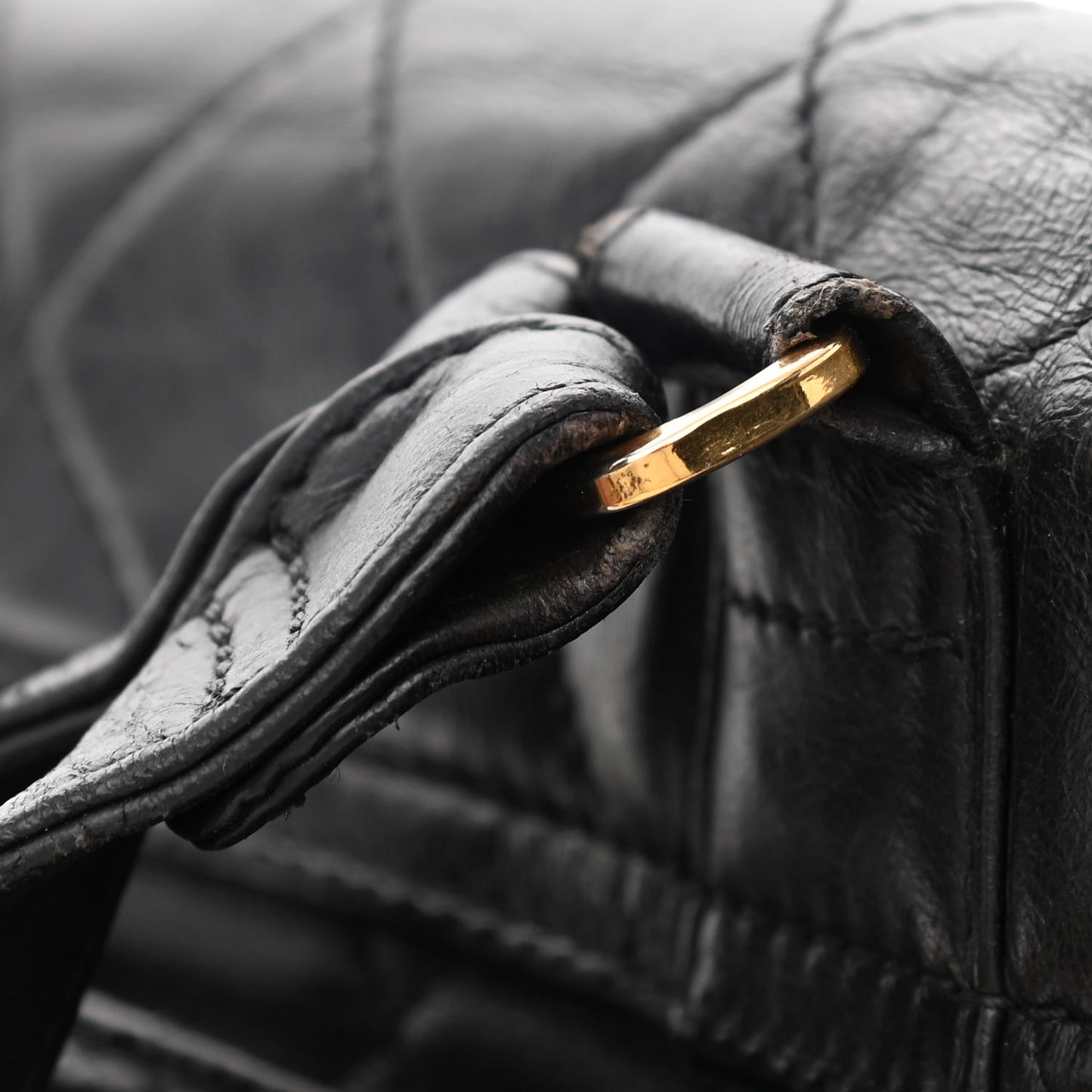 Lambskin Quilted Backpack Black