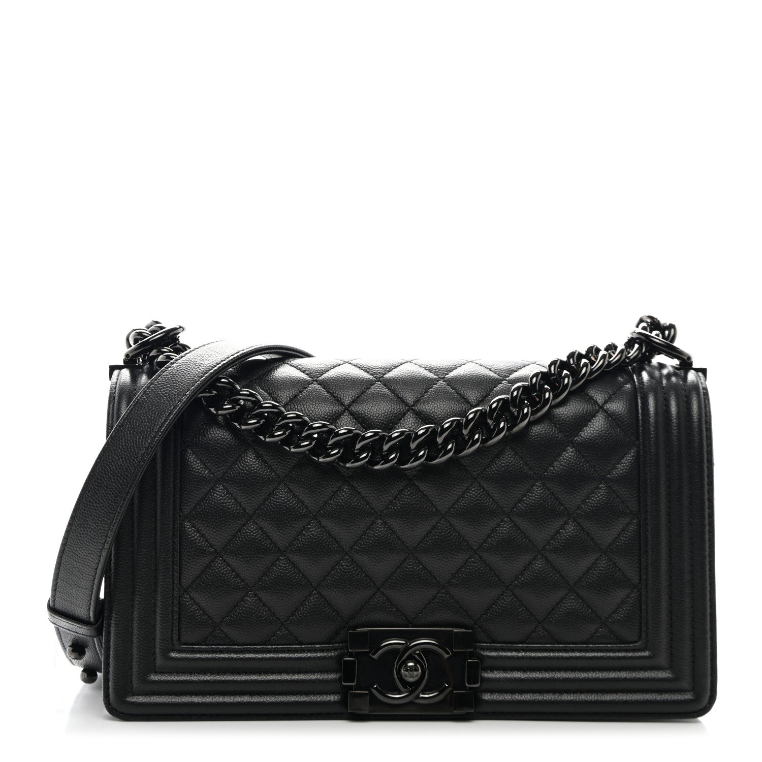 Chanel Caviar Quilted Medium Boy Flap So Black 1 of 10