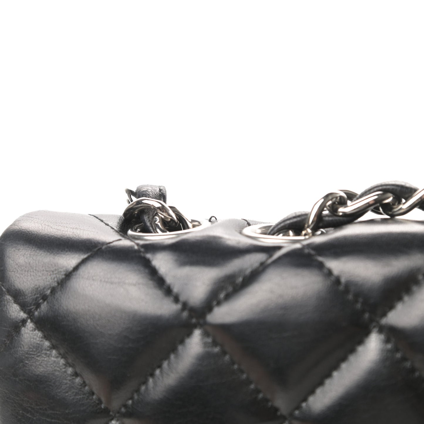 Lambskin Quilted Jumbo Single Flap Black