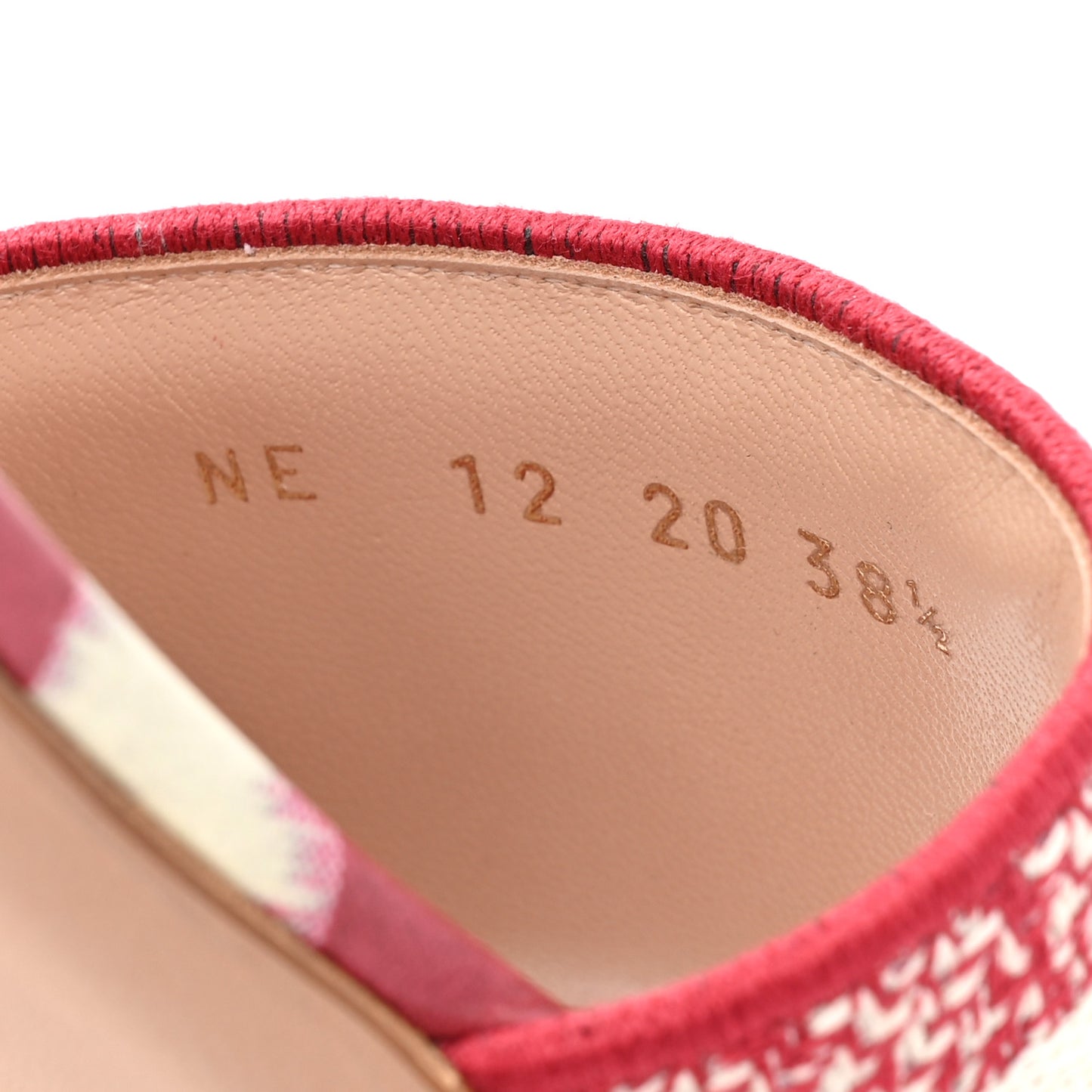 Canvas Embroidered Dway Mules Slide Sandals 38.5 Poppy Red