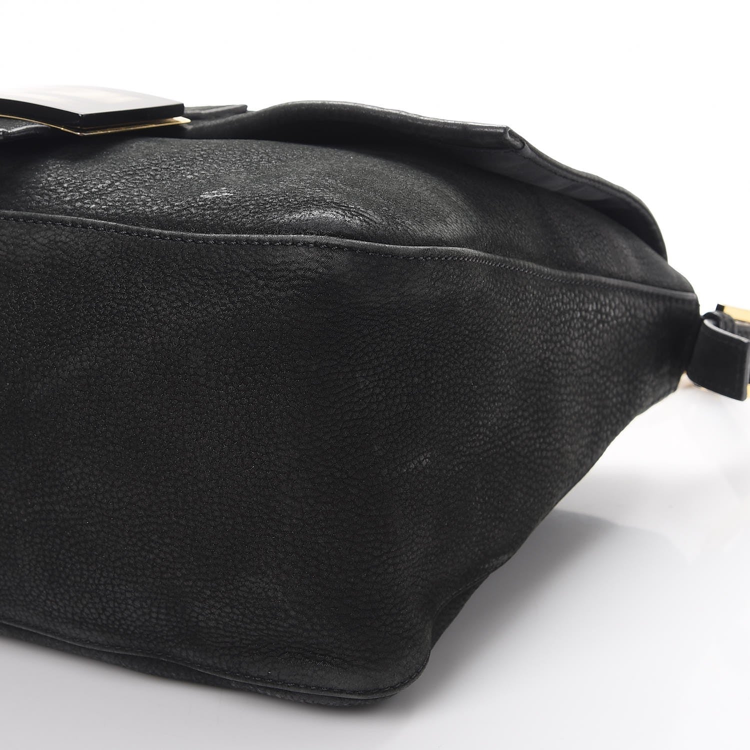 Fendi Vitello Savana Big Mama Baguette Black Tartaruga Natural 16 of 16