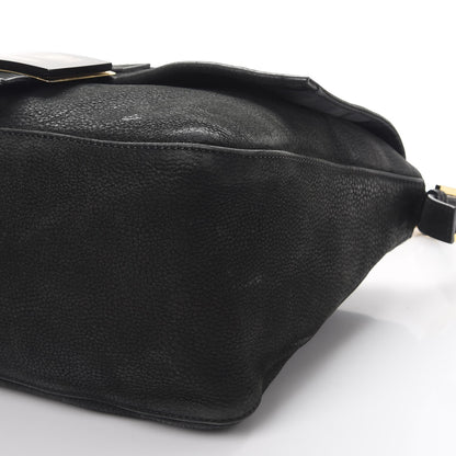 Fendi Vitello Savana Big Mama Baguette Black Tartaruga Natural 16 of 16