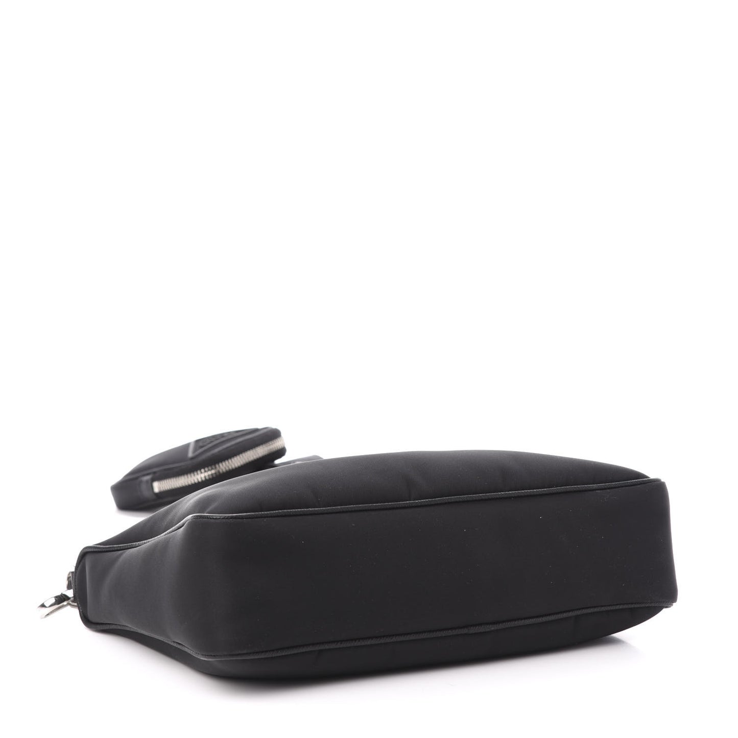 Nylon Rubber Logo Compact Crossbody Bag Black
