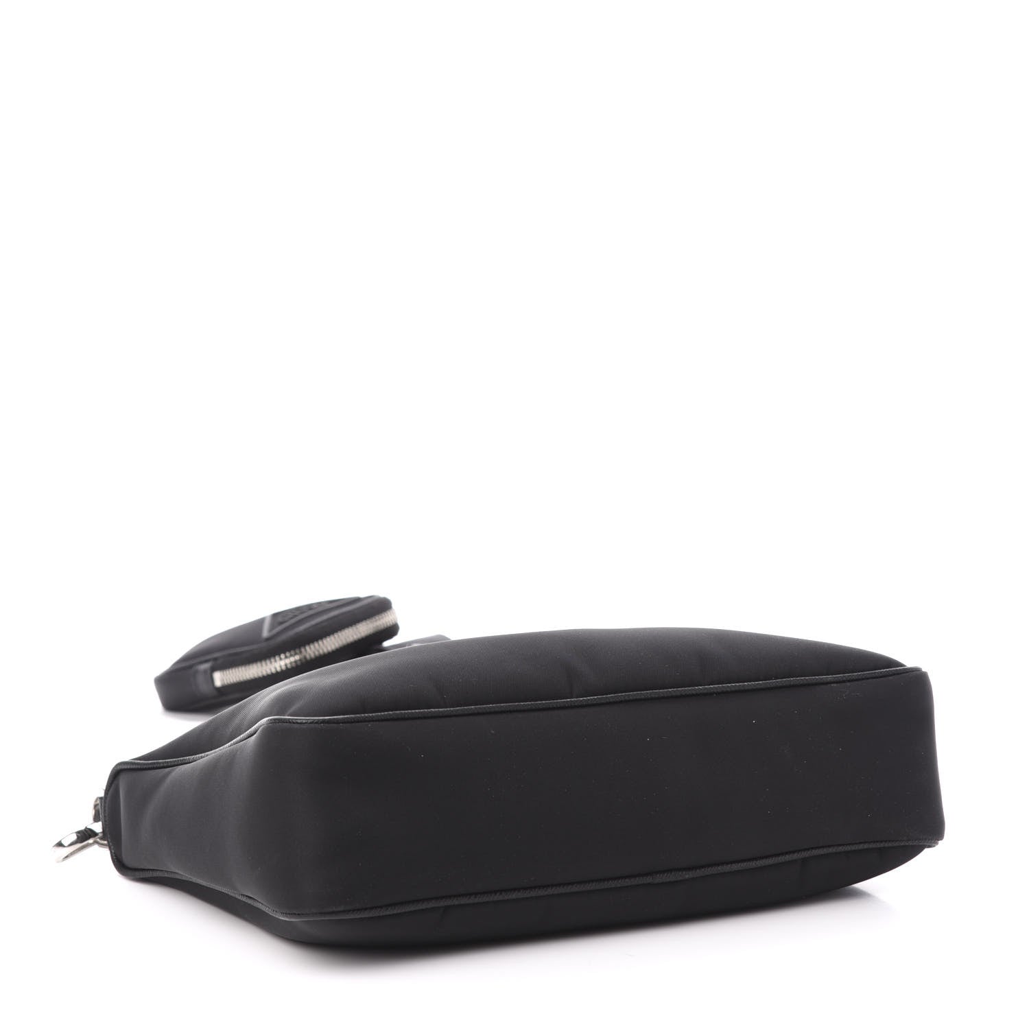 Prada Nylon Rubber Logo Compact Crossbody Bag Black 4 of 12