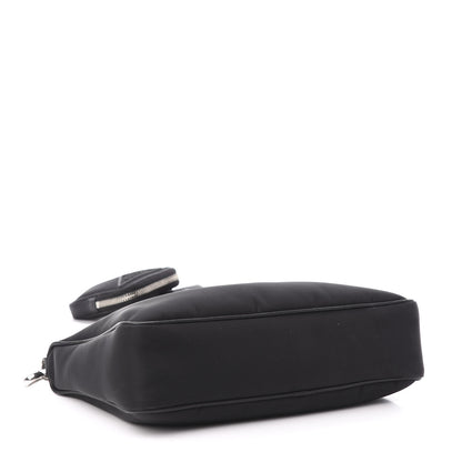 Prada Nylon Rubber Logo Compact Crossbody Bag Black 4 of 12