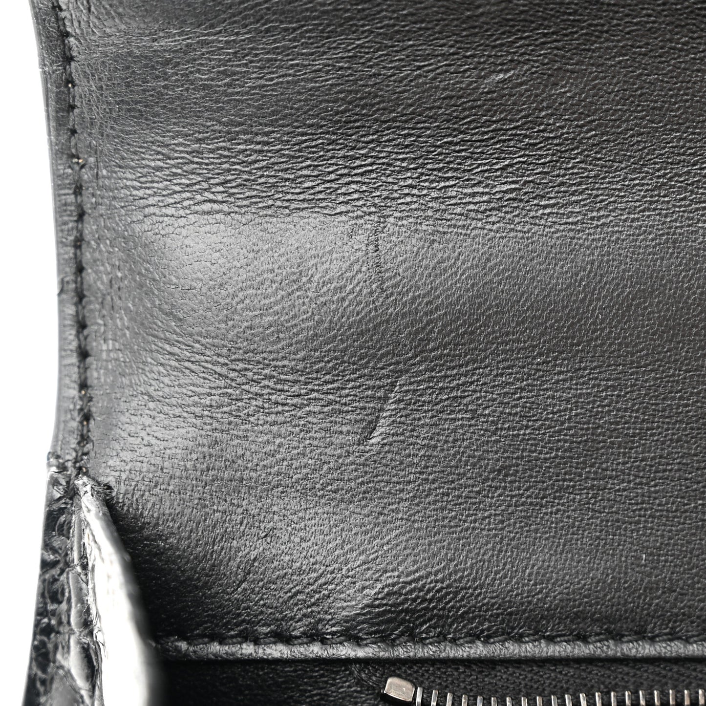 Shiny Calfskin Monochrome Crocodile Embossed Small Hourglass Top Handle Bag Black