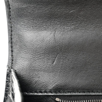 Balenciaga Shiny Calfskin Monochrome Crocodile Embossed Small Hourglass Top Handle Bag Black 11 of 16