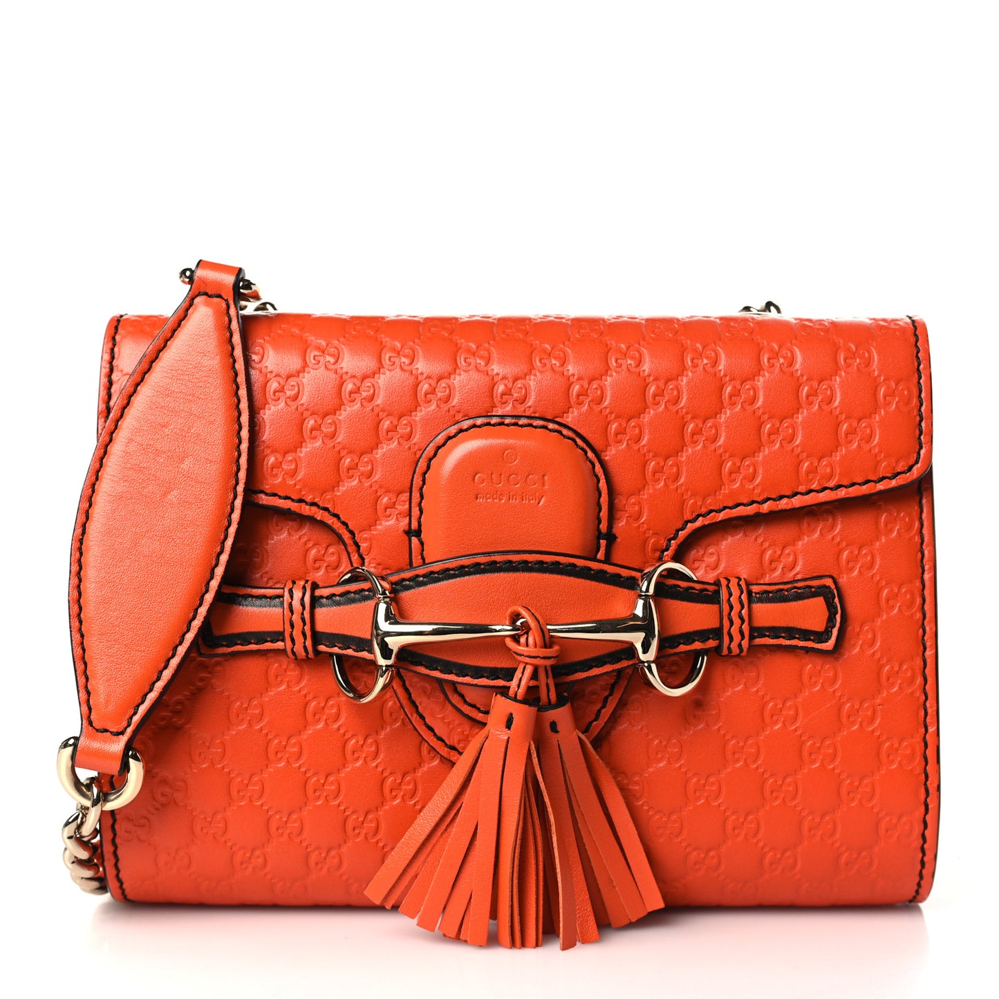 Soft Microguccissima Mini Emily Chain Shoulder Bag Sun Orange