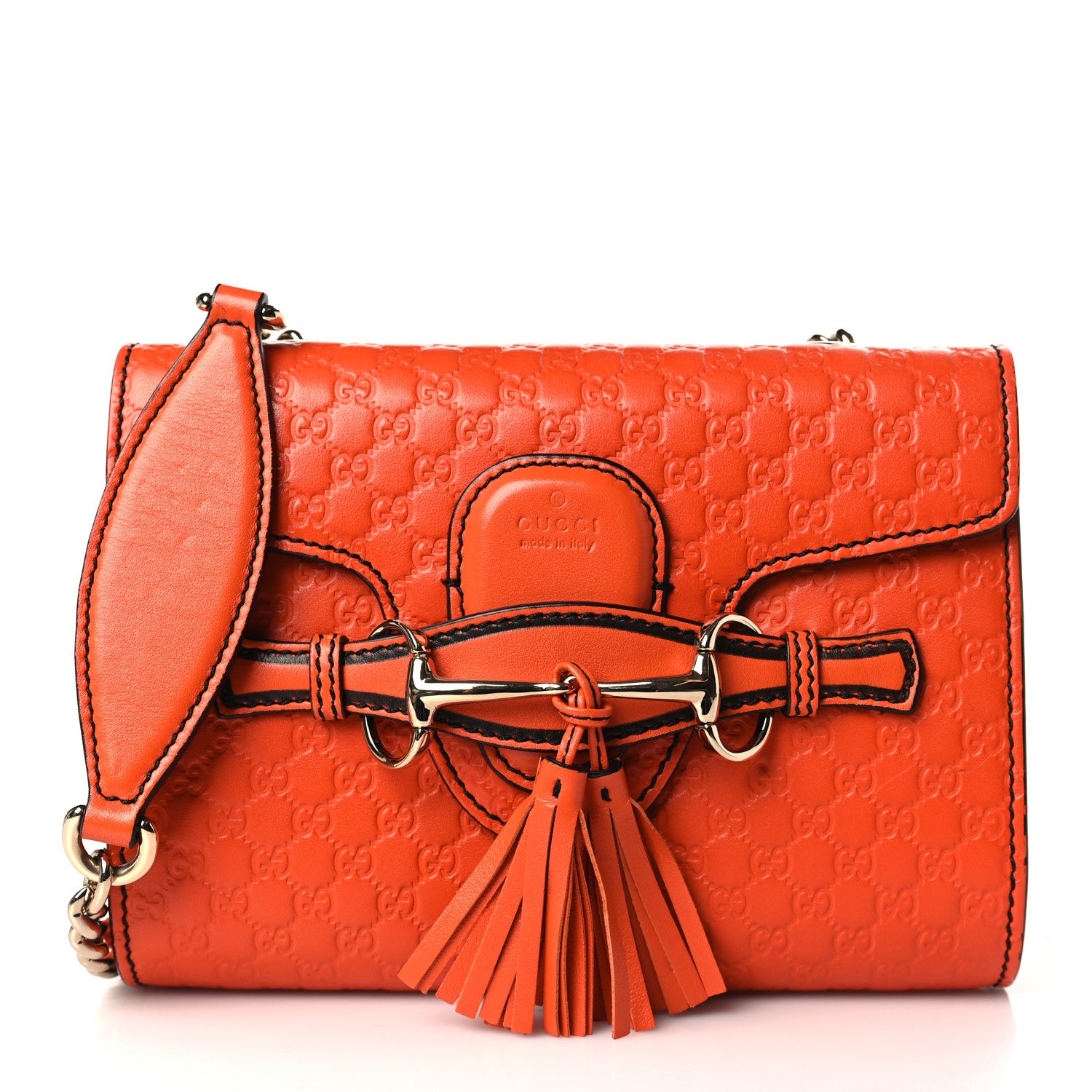 Gucci Soft Microguccissima Mini Emily Chain Shoulder Bag Sun Orange 1 of 9