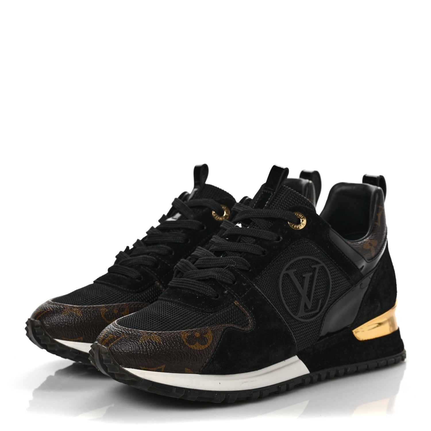 Louis Vuitton Suede Monogram Run Away Sneakers 36 Black 3 of 8