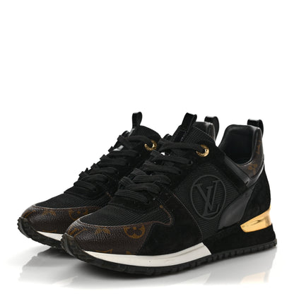 Louis Vuitton Suede Monogram Run Away Sneakers 36 Black 3 of 8