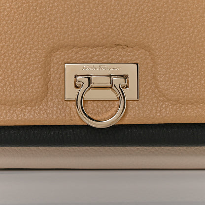 Salvatore Ferragamo Grained Calfskin Trifolio Flap Bag Dune Bone 8 of 10
