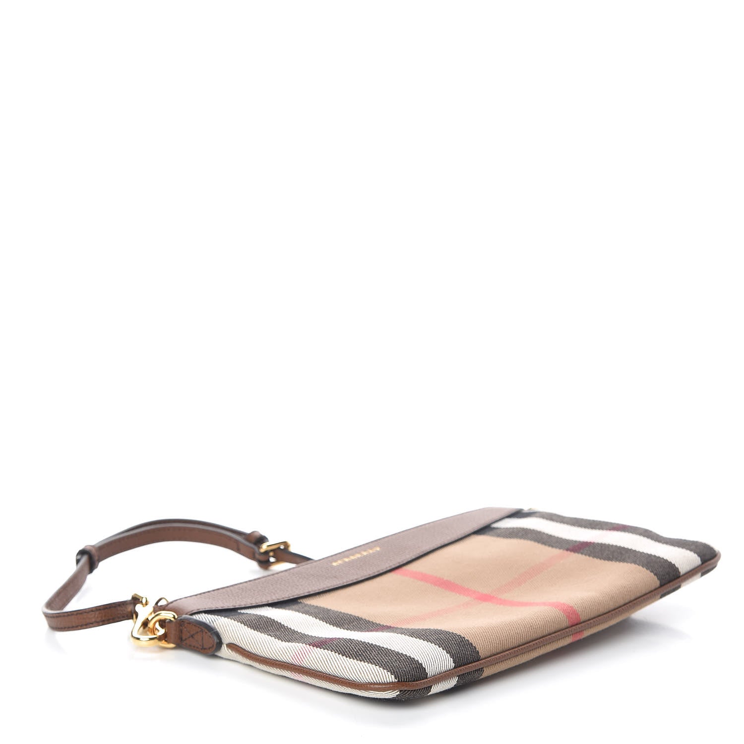 Burberry House Check Derby Peyton Crossbody Clutch Bag Tan 4 of 10