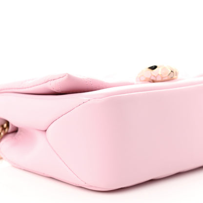 Bulgari Calfskin Matelasse Serpenti Cabochon Shoulder Bag Pink 8 of 11