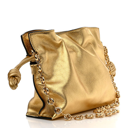 Loewe Metallic Calfskin Mini Chain Flamenco Knot Clutch Gold 3 of 10