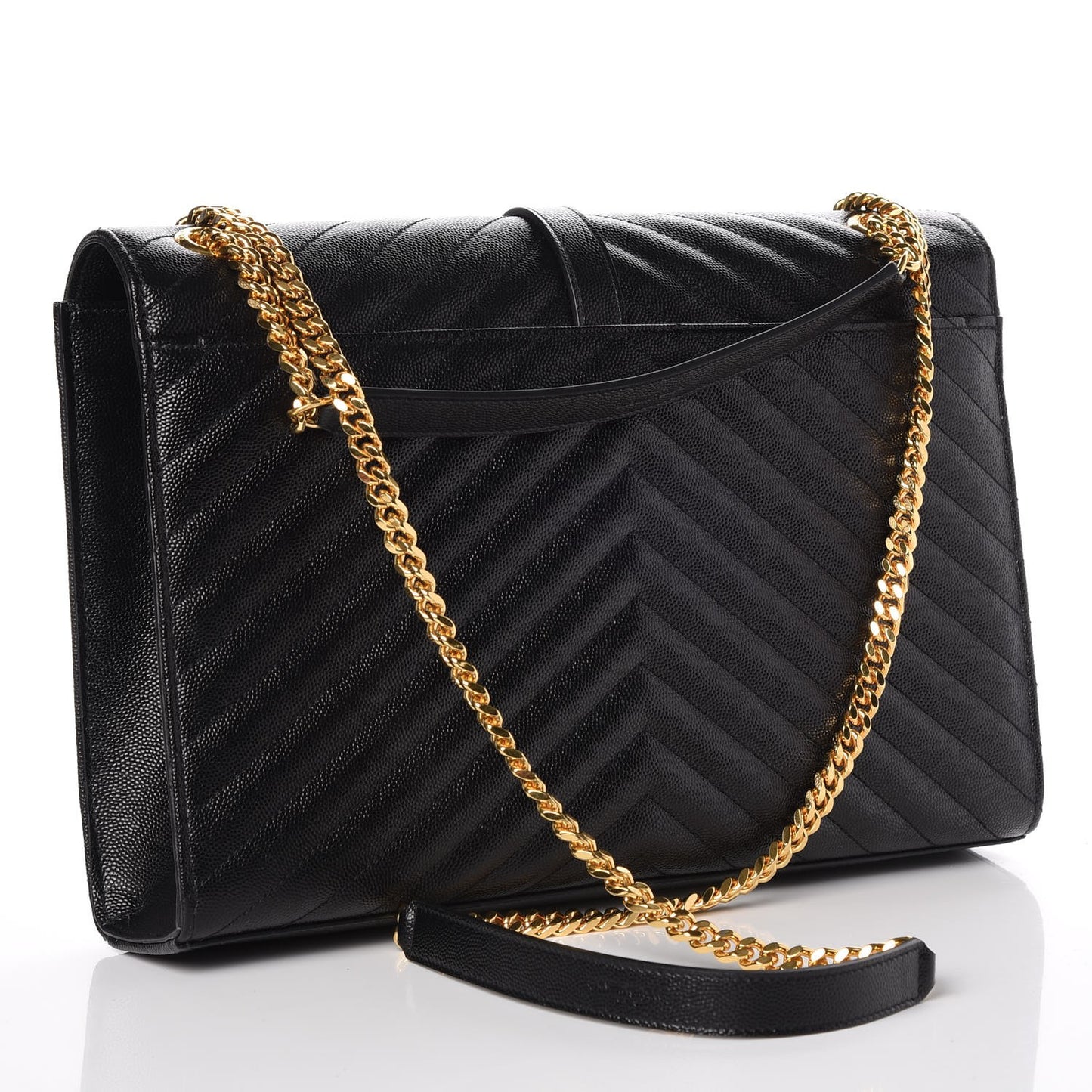 Grain De Poudre Matelasse Chevron Large Monogram Satchel Black