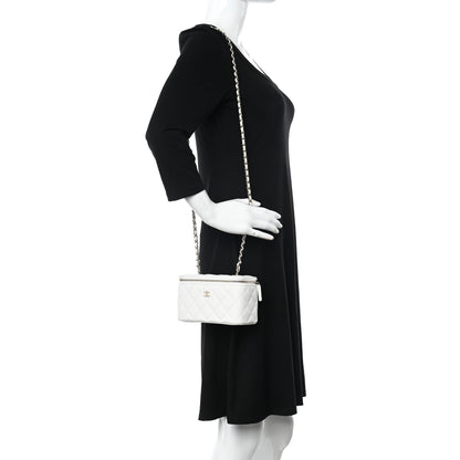 Chanel Caviar Quilted Small Vanity Case With Chain White 2 of 10