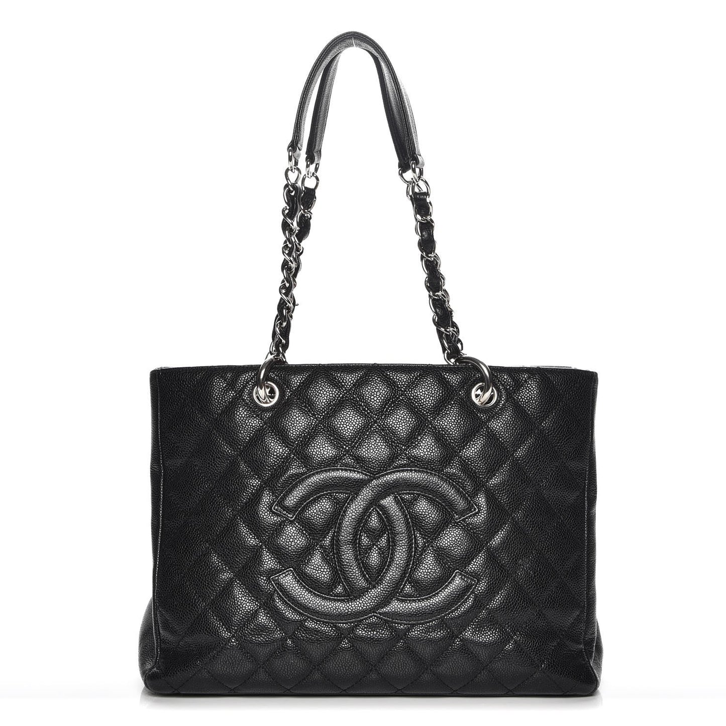 Caviar Quilted Grand Shopping Tote GST Black