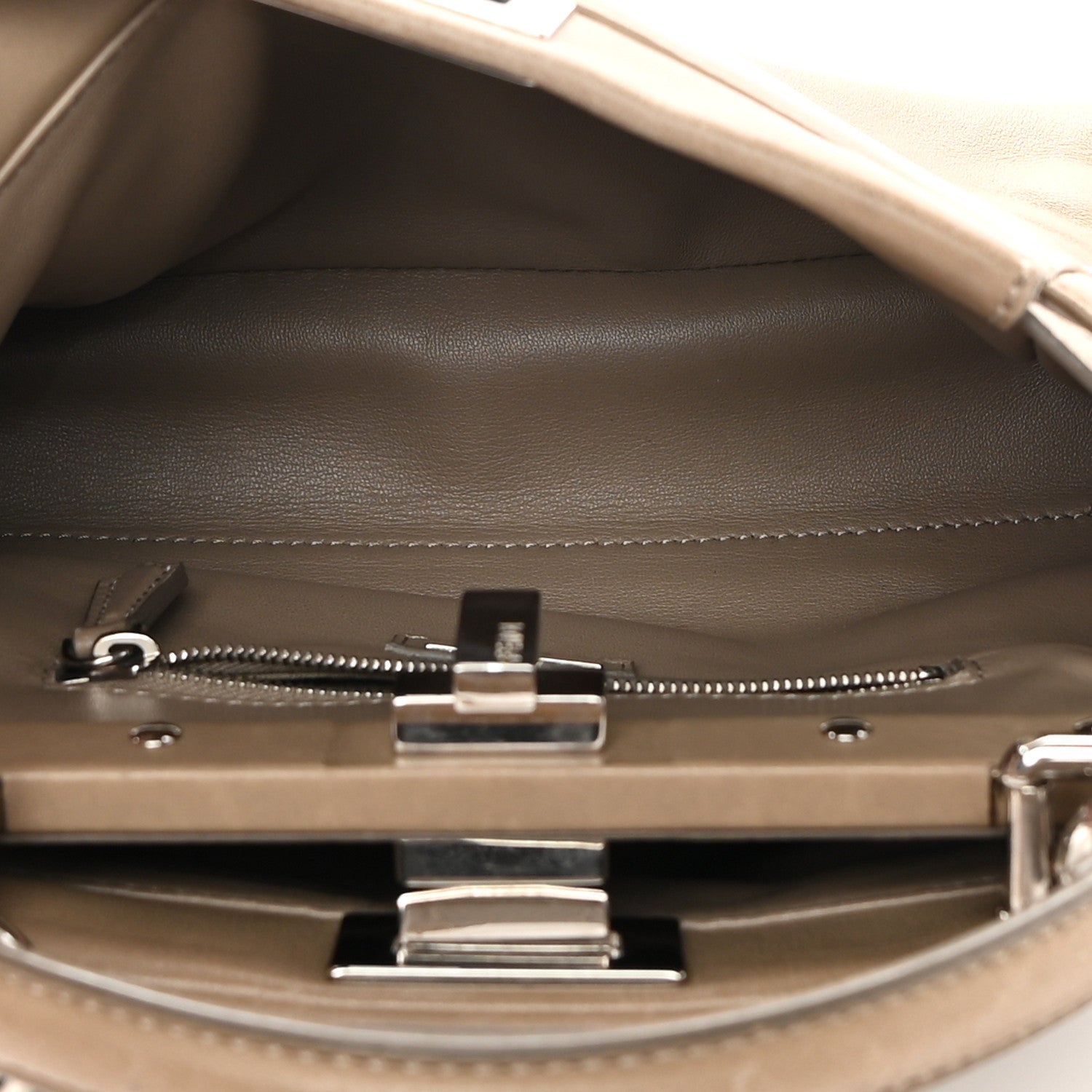 Fendi Nappa Mini Peekaboo Iconic Satchel Tortora 6 of 20