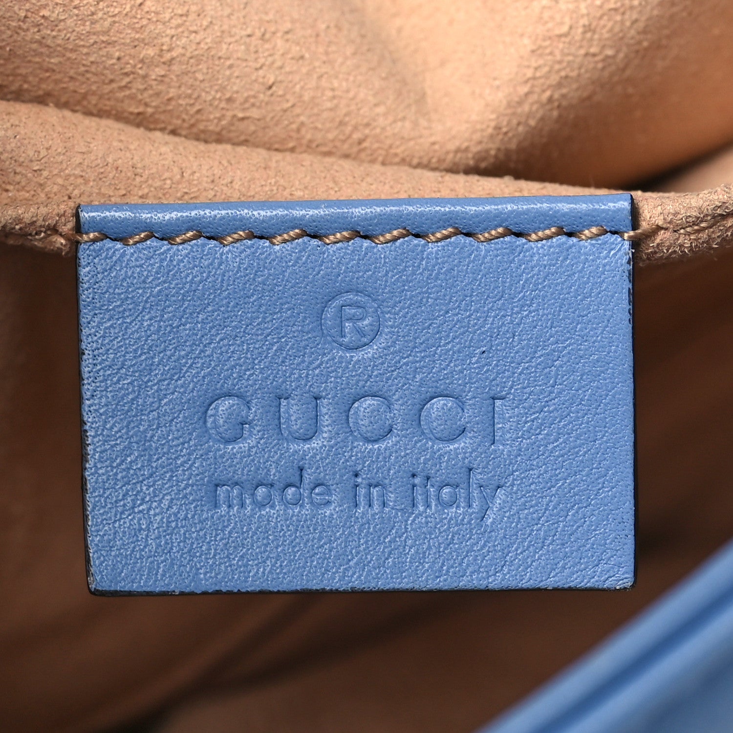 Gucci Calfskin Matelasse Mini GG Marmont Shoulder Bag Clear Sky Blue 5 of 9