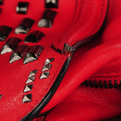 Alexander McQueen Calfskin Small Studded Padlock Zip Around Tote Red 6 of 14