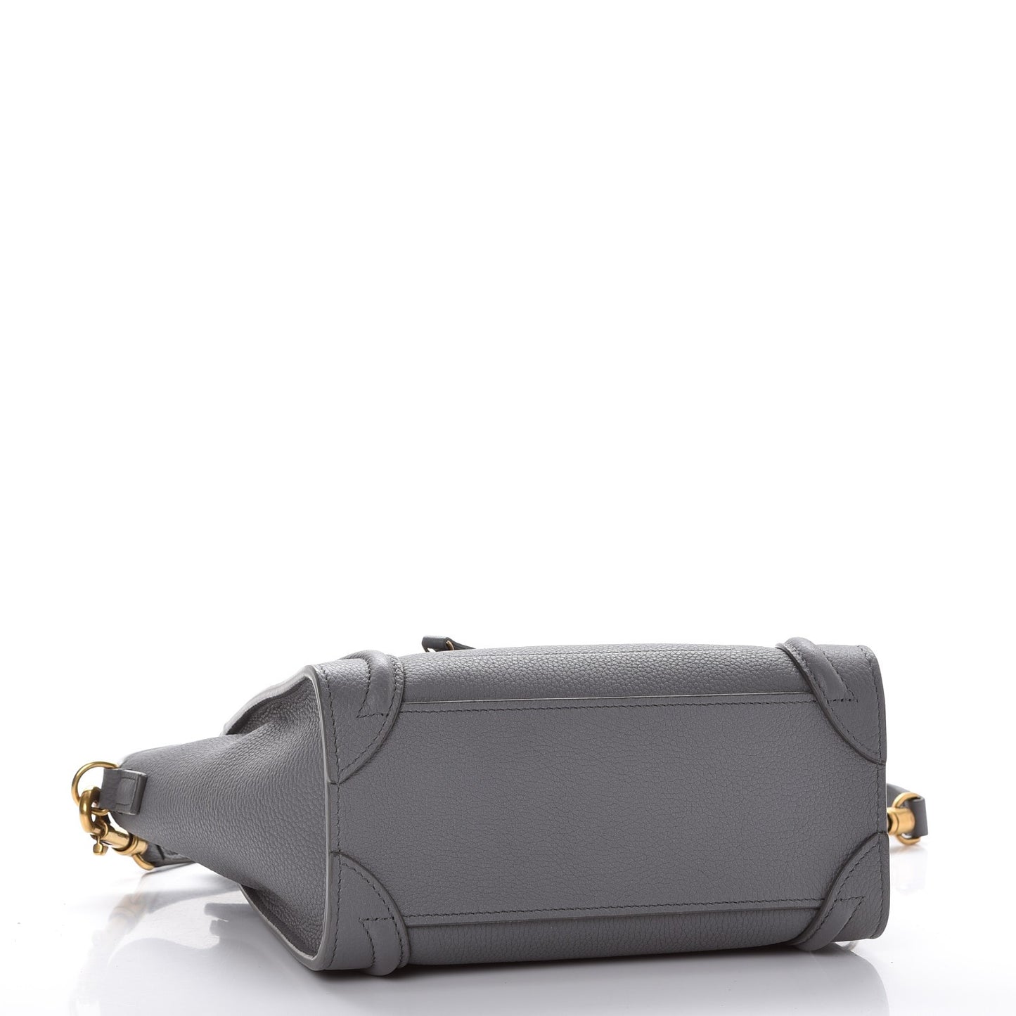 Drummed Calfskin Nano Luggage Kohl