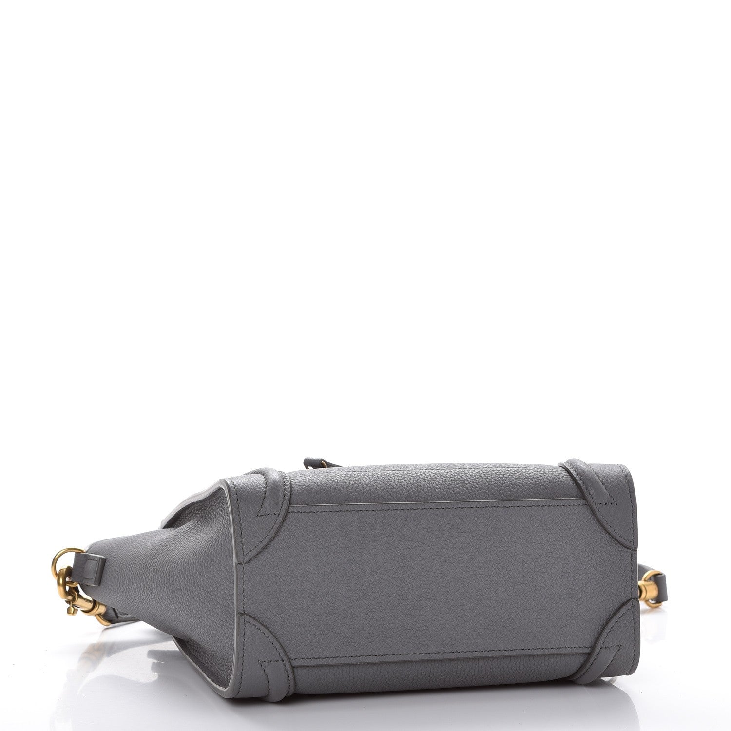 Celine Drummed Calfskin Nano Luggage Kohl 4 of 10