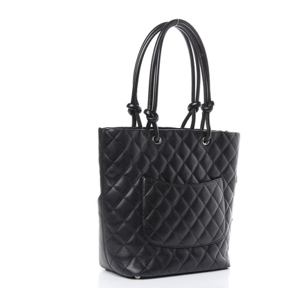 Chanel Calfskin Quilted Medium Cambon Tote Black White 3 of 17