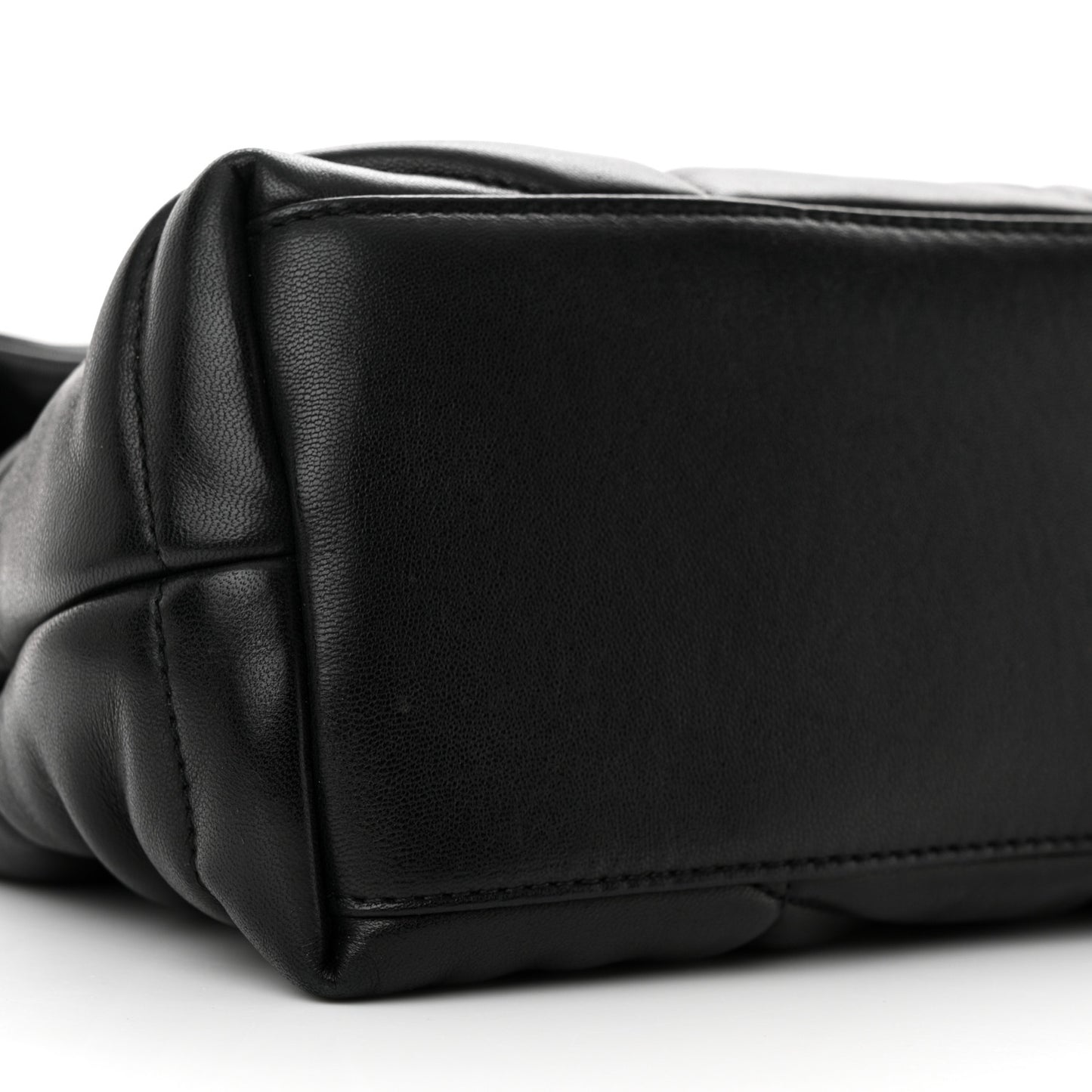 Lambskin Quilted Small Loulou Puffer Monogram Chain Satchel Black