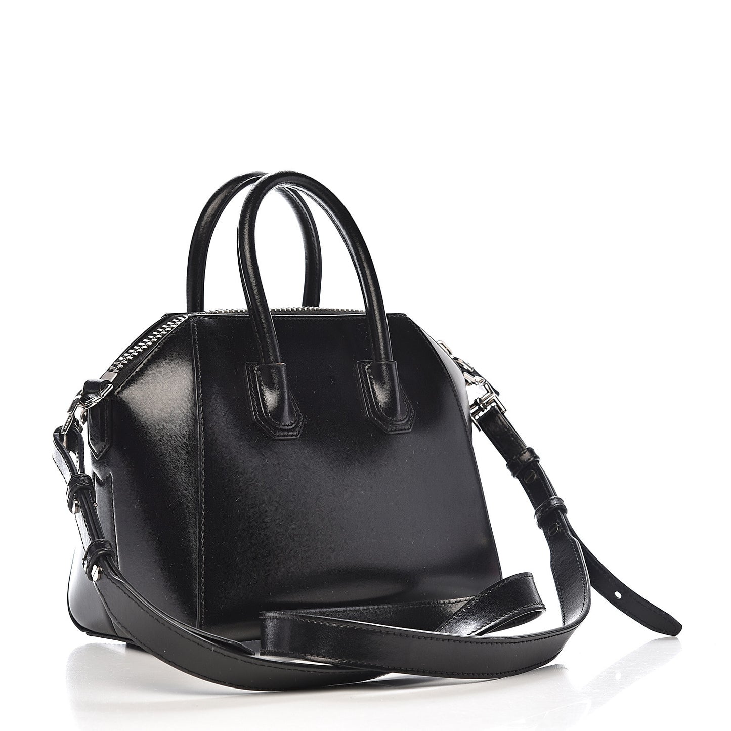 Shiny Lord Calfskin Mini Antigona Black