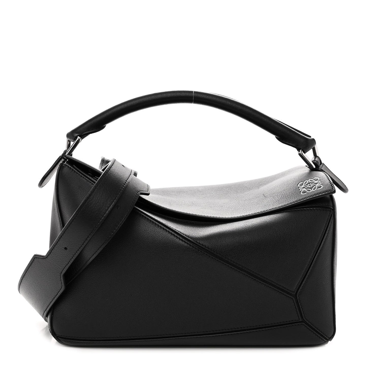 Calfskin Medium Puzzle Bag Black